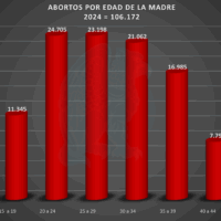 Abortos España 2024 por edad de la madre